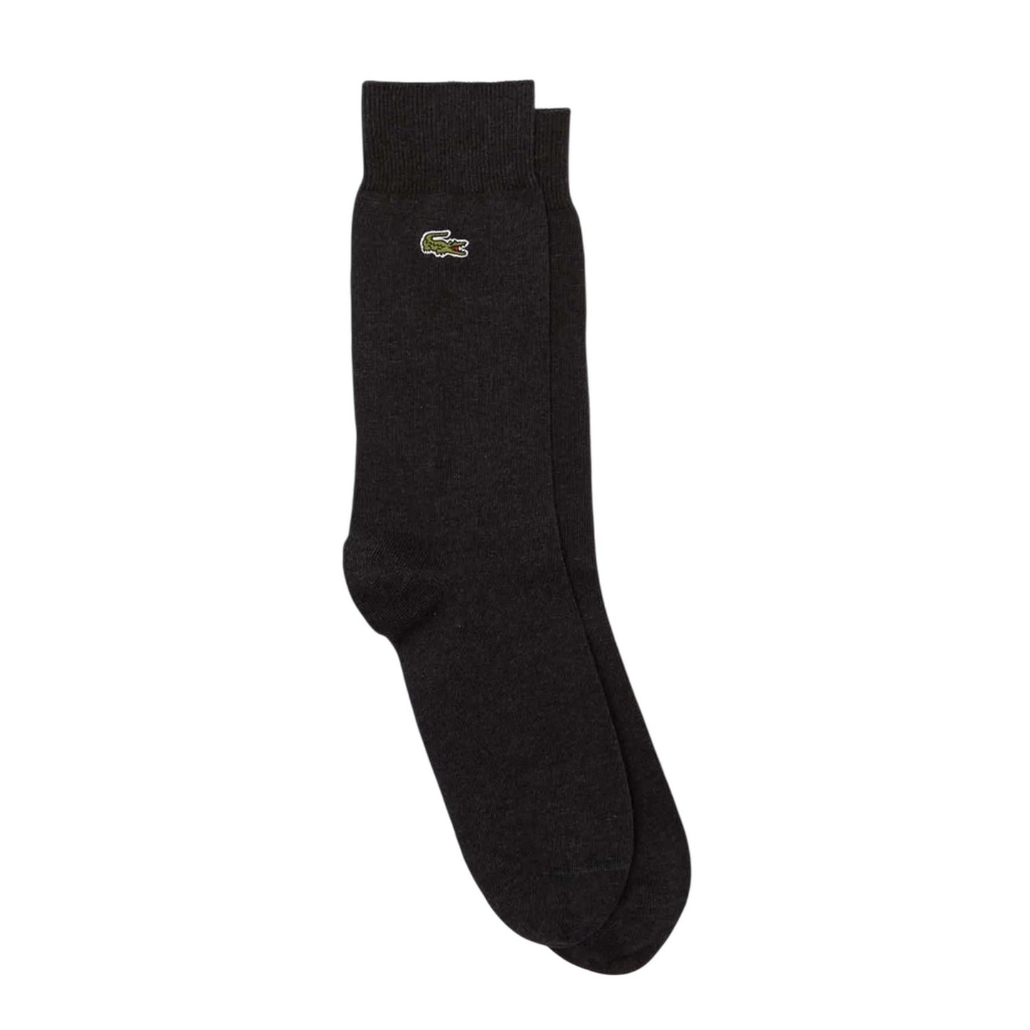 Black - Front - Lacoste Unisex Adult Marl Cotton Long Length Socks