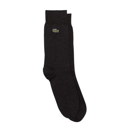 Black - Front - Lacoste Unisex Adult Marl Cotton Long Length Socks