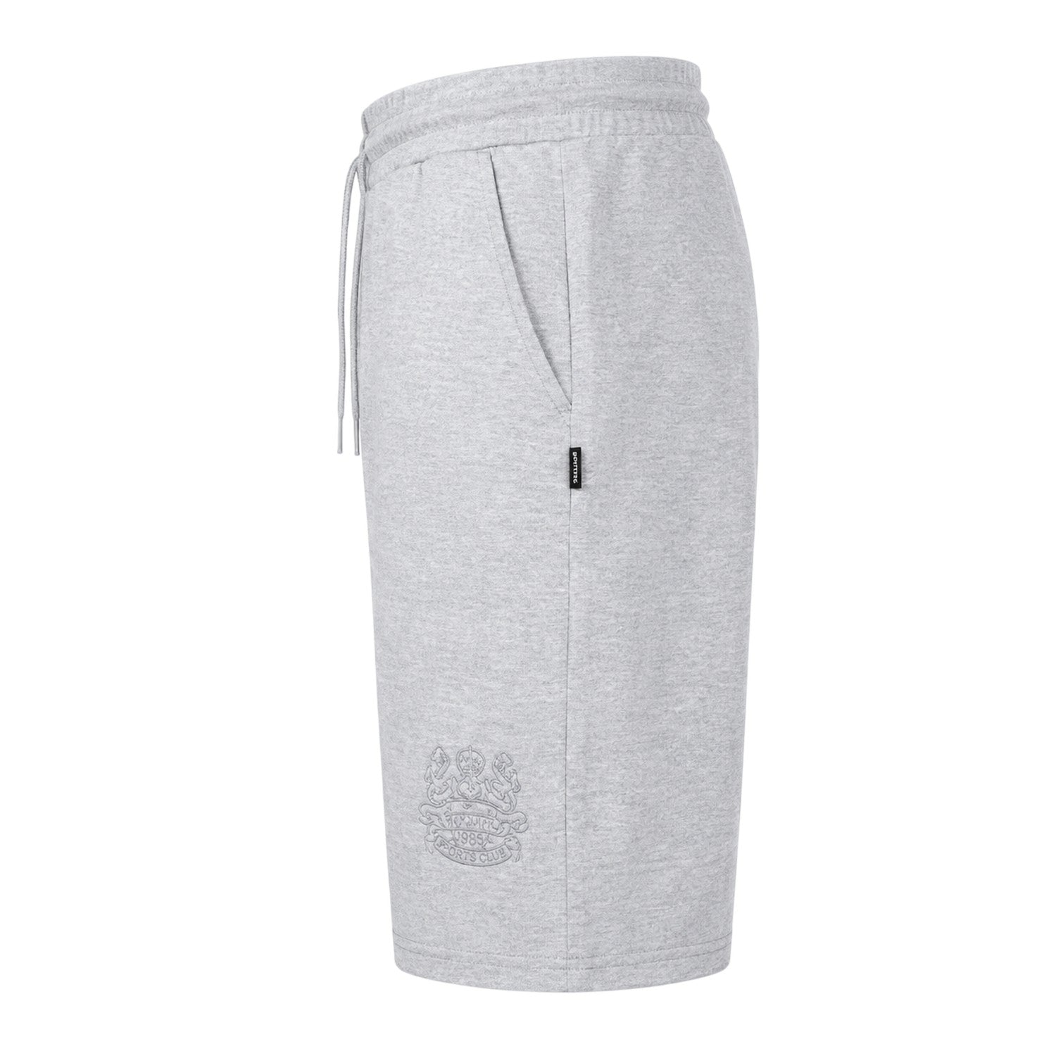 Grey - Side - Aquascutum Mens Fleece Plain Sweat Shorts