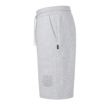 Grey - Side - Aquascutum Mens Fleece Plain Sweat Shorts