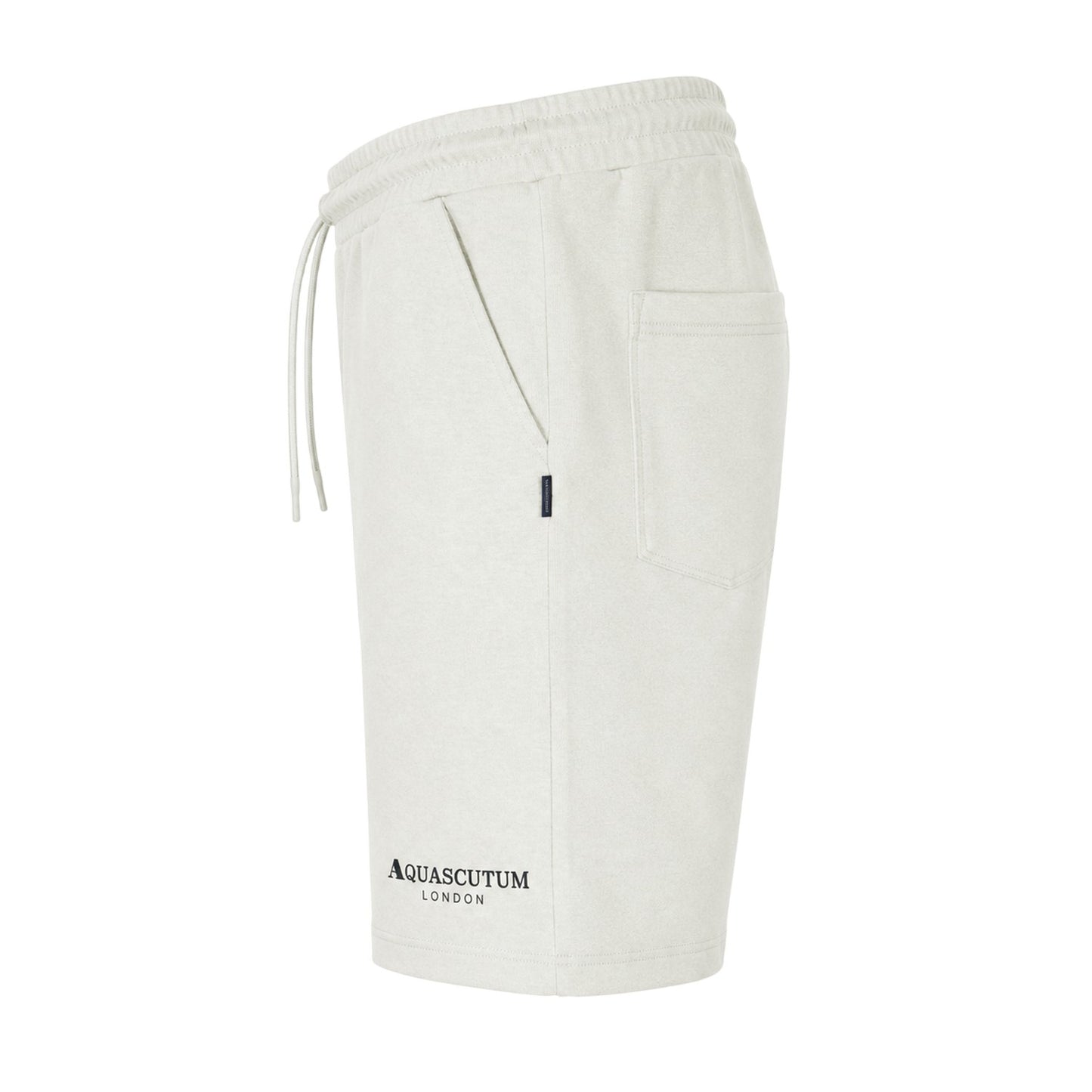 Beige - Side - Aquascutum Mens Fleece Logo Sweat Shorts