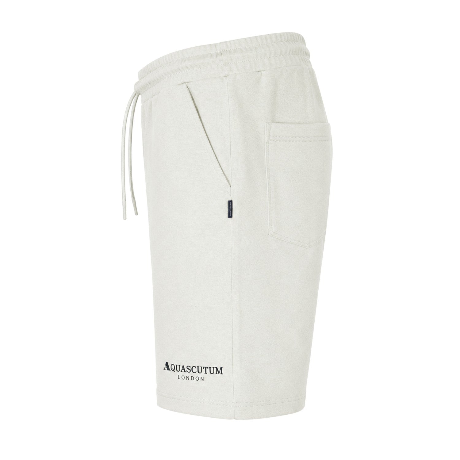 Beige - Side - Aquascutum Mens Fleece Logo Sweat Shorts