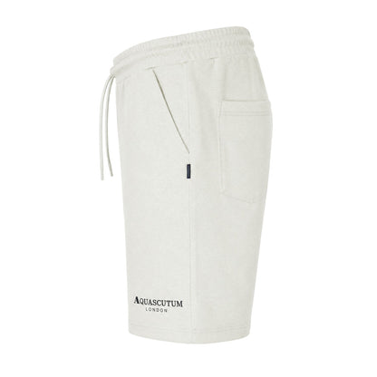 Beige - Side - Aquascutum Mens Fleece Logo Sweat Shorts