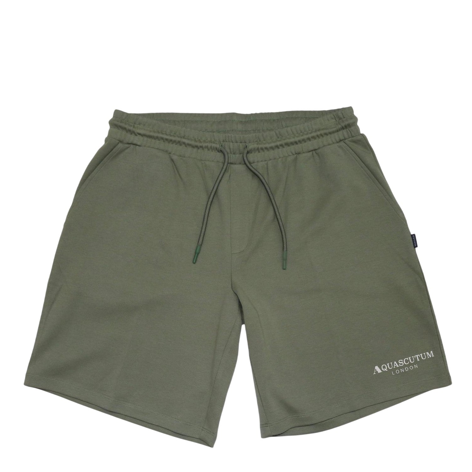 Military Green - Front - Aquascutum Mens Fleece Logo Sweat Shorts