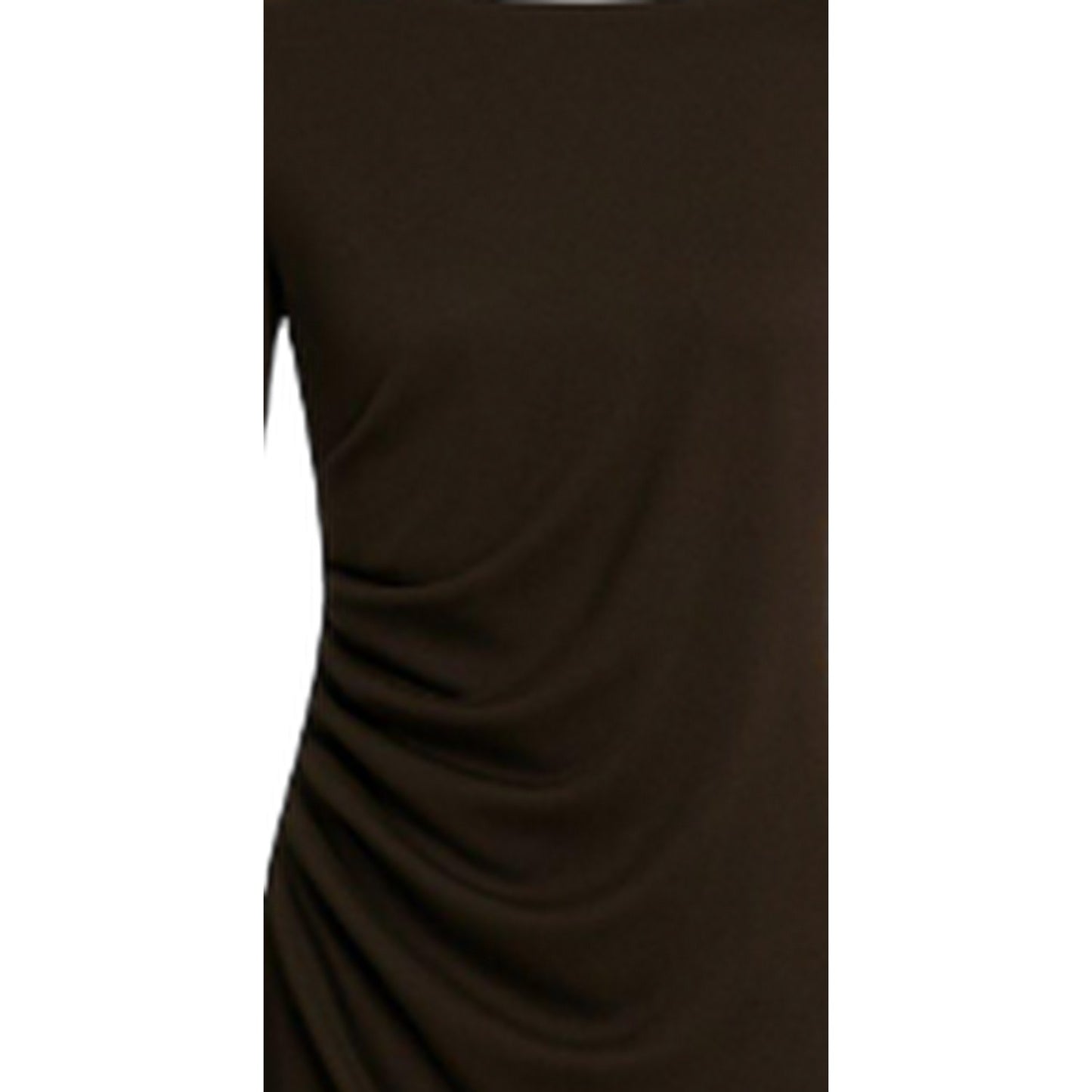 Chocolate - Side - I Saw It First Womens-Ladies Ruched Long-Sleeved Mini Dress