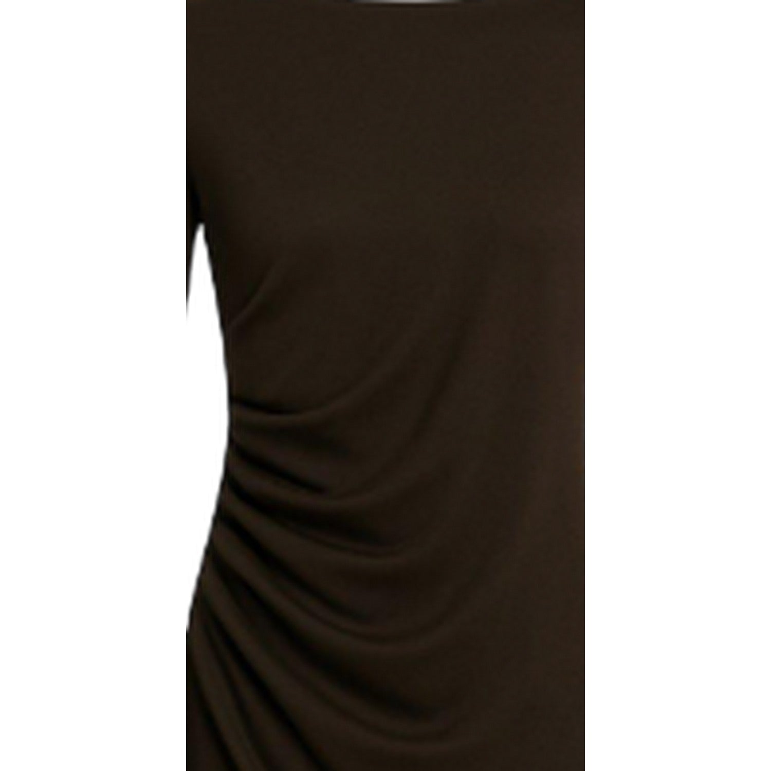 Chocolate - Side - I Saw It First Womens-Ladies Ruched Long-Sleeved Mini Dress