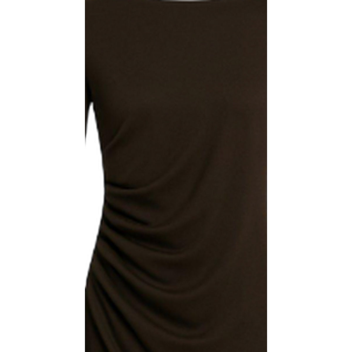 Chocolate - Side - I Saw It First Womens-Ladies Ruched Long-Sleeved Mini Dress