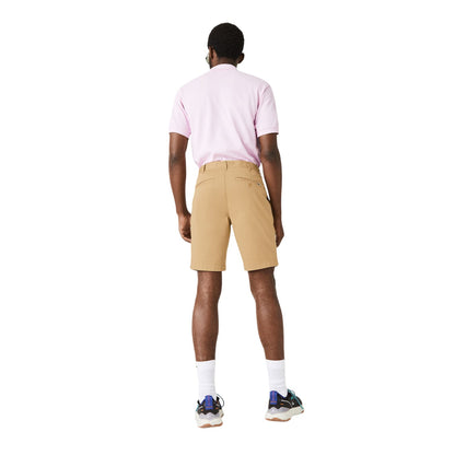 Beige - Back - Lacoste Mens Gabardine Slim Shorts