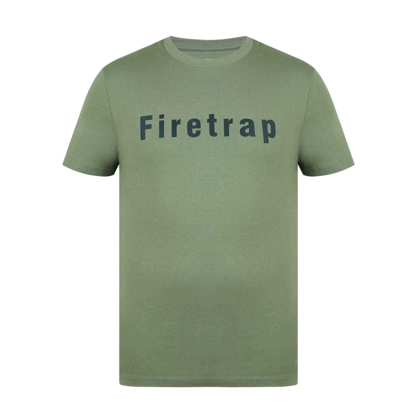 Khaki Green - Front - Firetrap Mens Logo Cotton T-Shirt