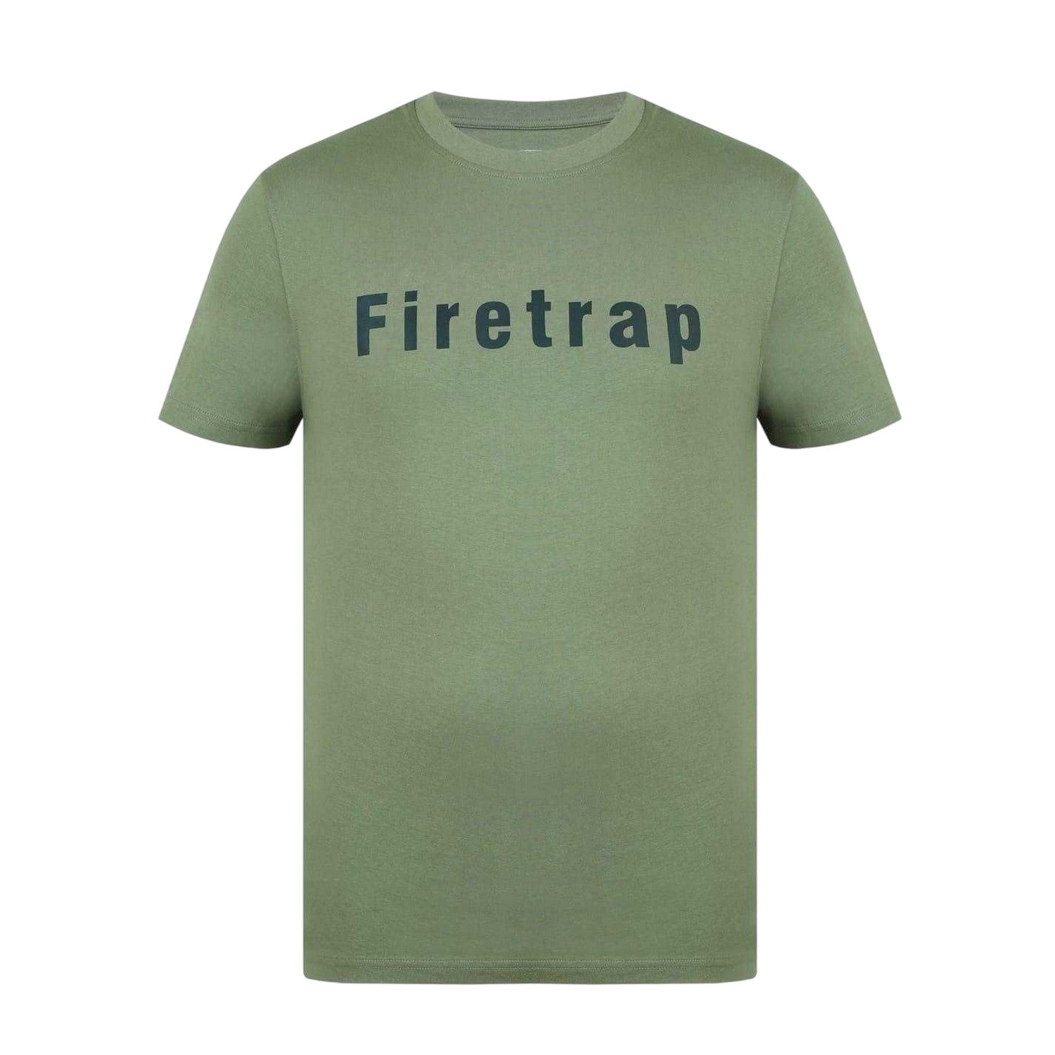 Khaki Green - Front - Firetrap Mens Logo Cotton T-Shirt