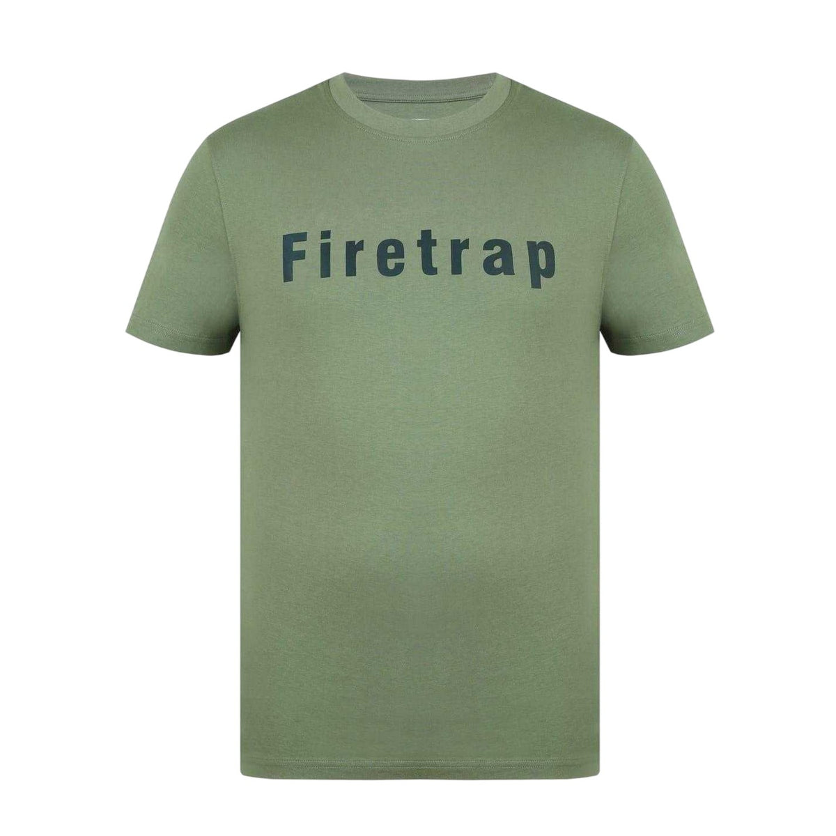 Khaki Green - Front - Firetrap Mens Logo Cotton T-Shirt