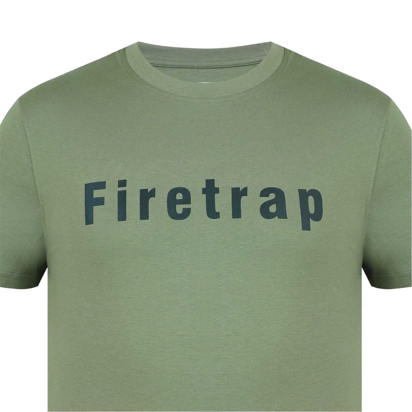 Khaki Green - Side - Firetrap Mens Logo Cotton T-Shirt