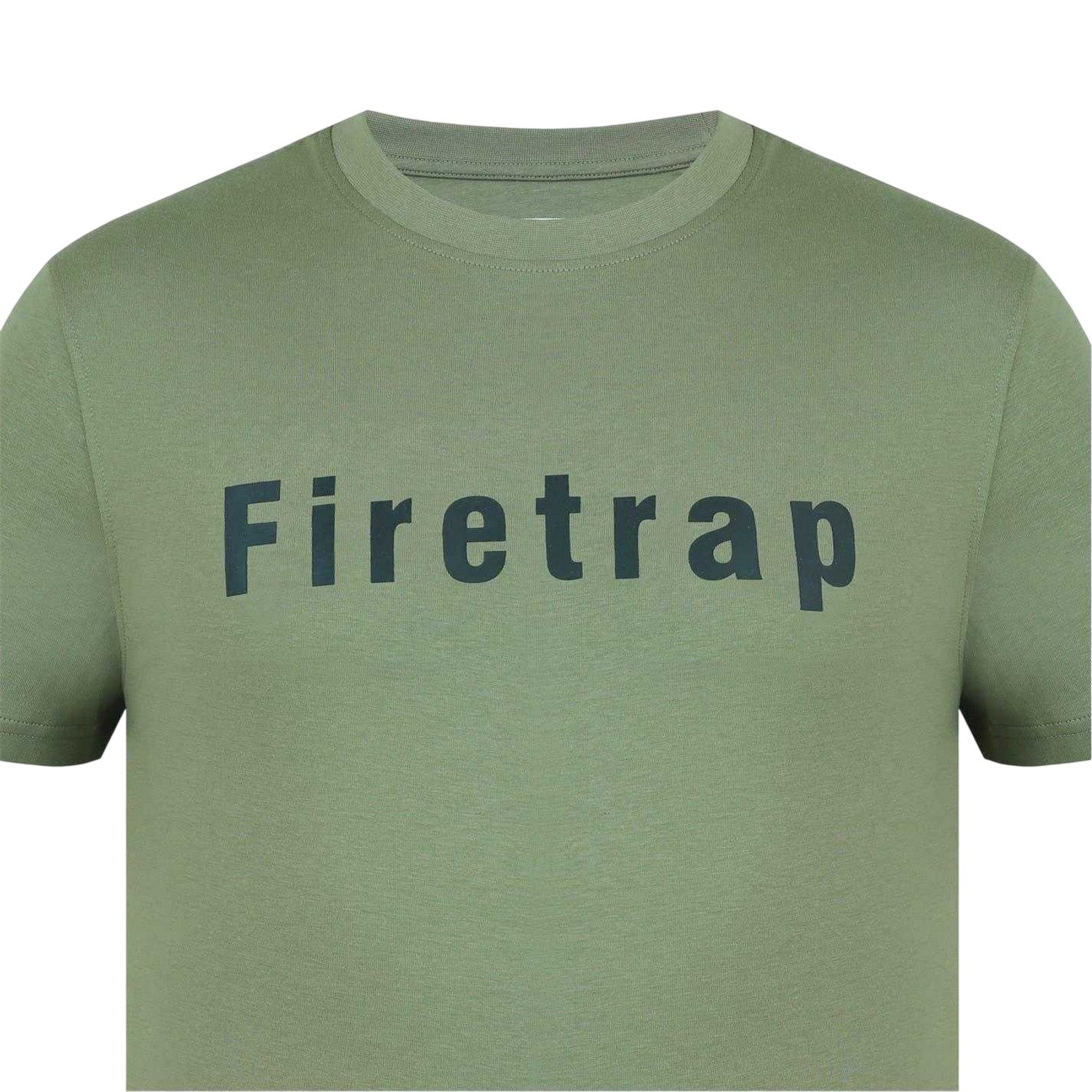 Khaki Green - Side - Firetrap Mens Logo Cotton T-Shirt