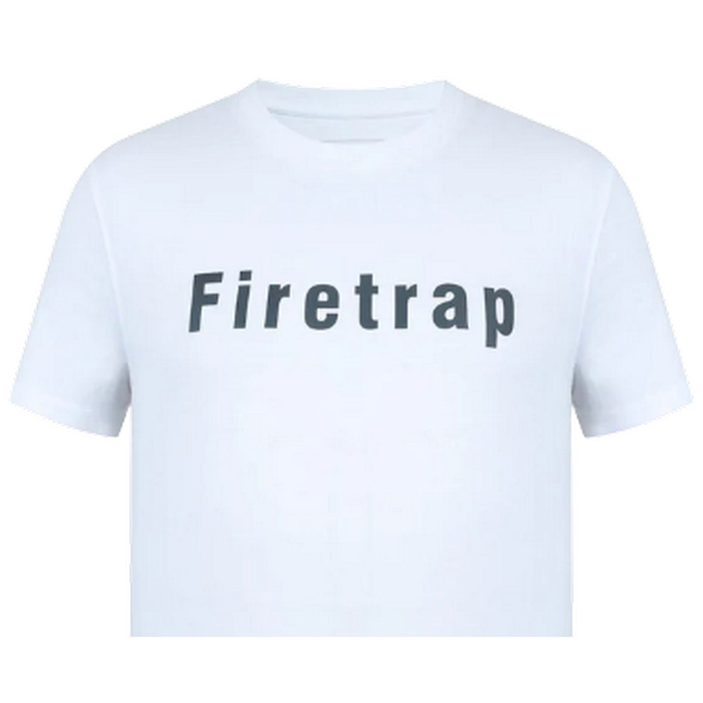 White - Side - Firetrap Mens Logo Cotton T-Shirt