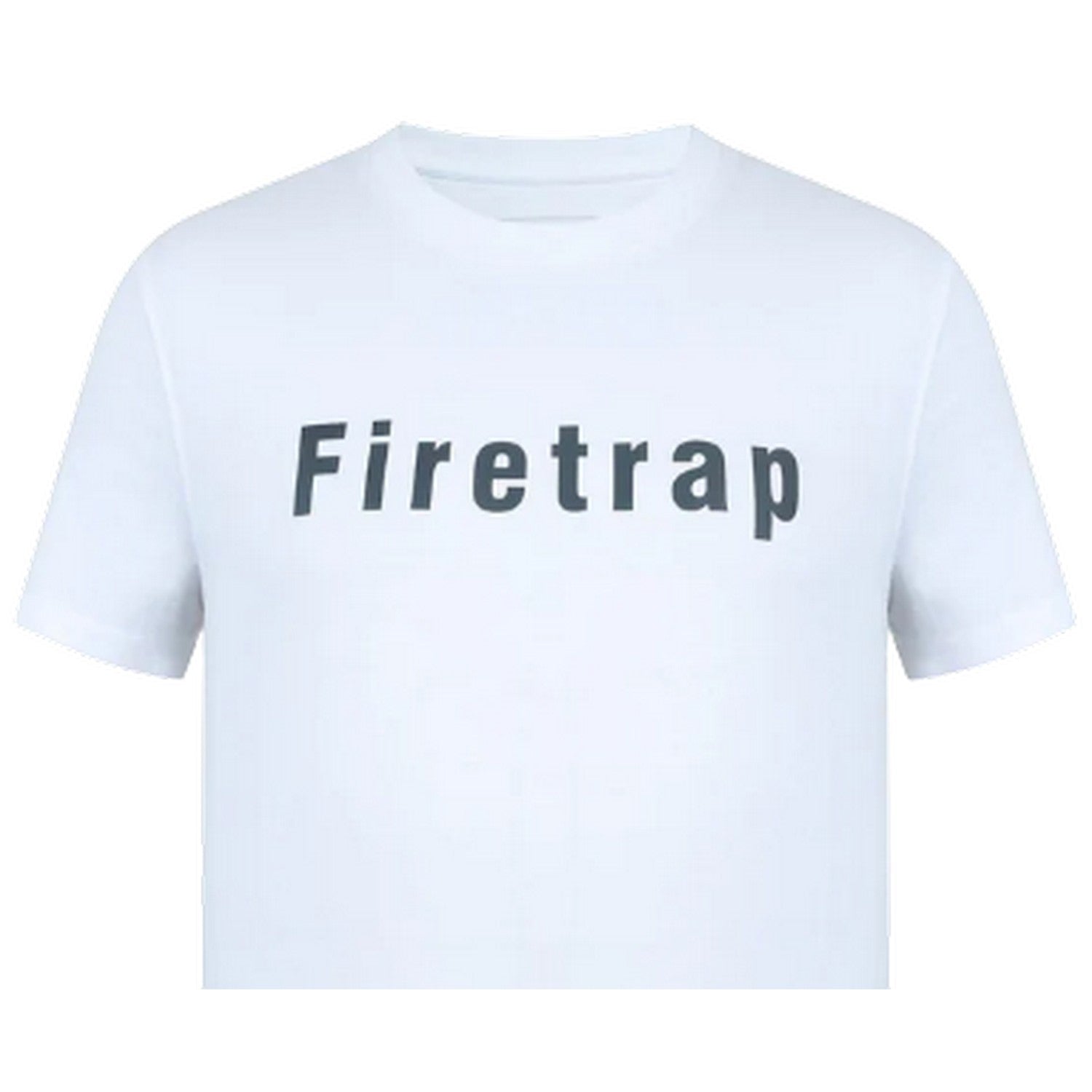 White - Side - Firetrap Mens Logo Cotton T-Shirt