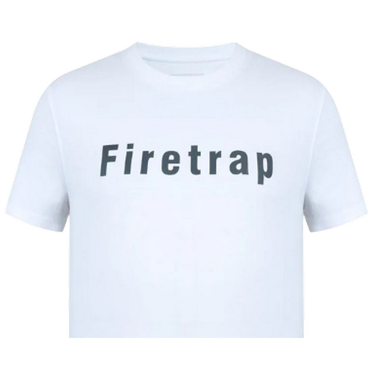 White - Side - Firetrap Mens Logo Cotton T-Shirt