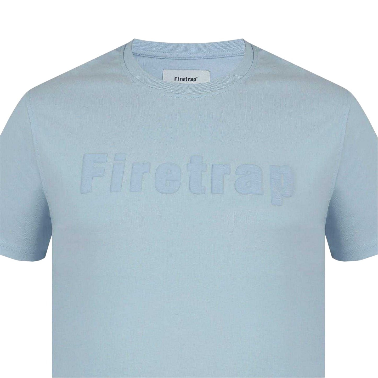 Baby Blue - Side - Firetrap Mens Logo Cotton T-Shirt