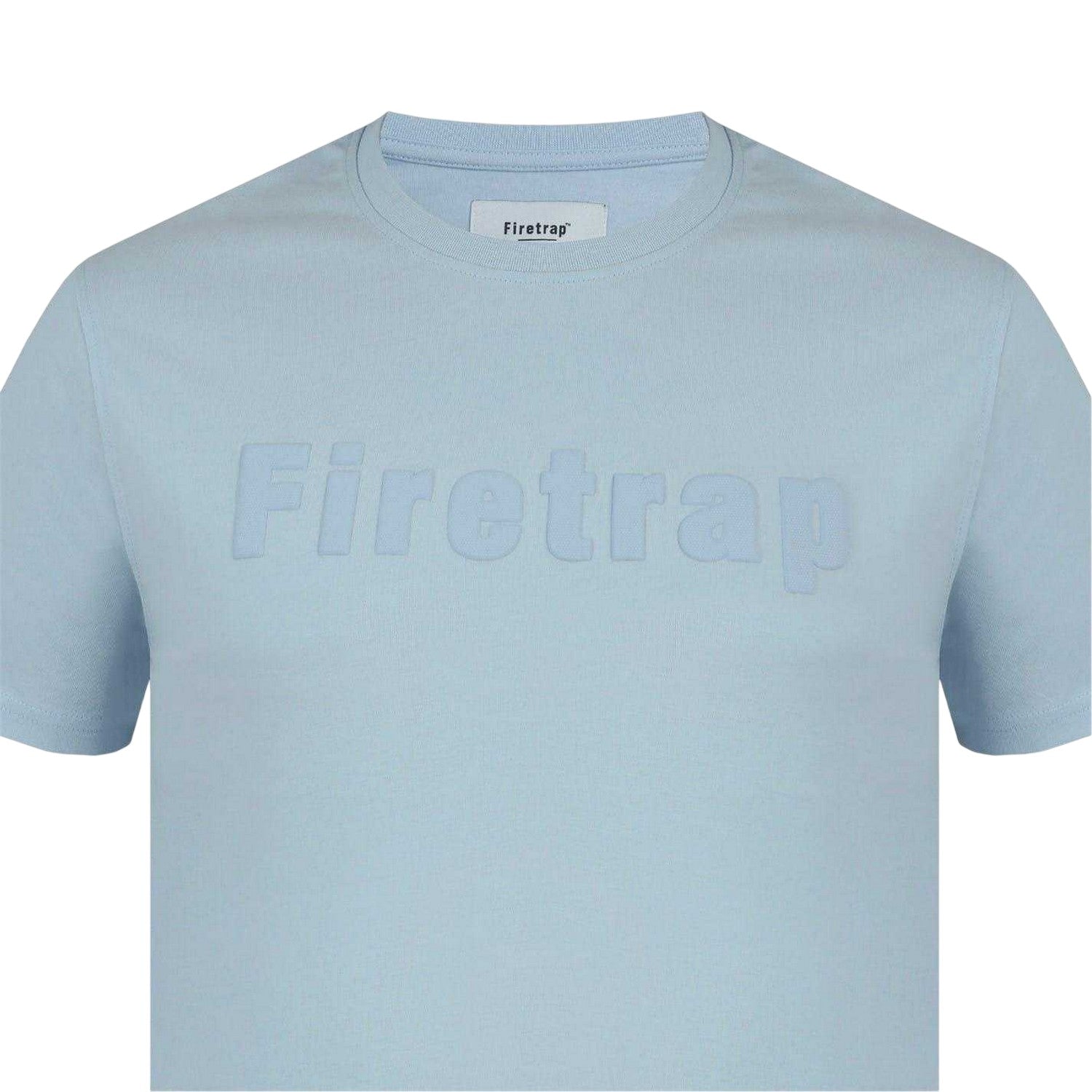 Baby Blue - Side - Firetrap Mens Logo Cotton T-Shirt