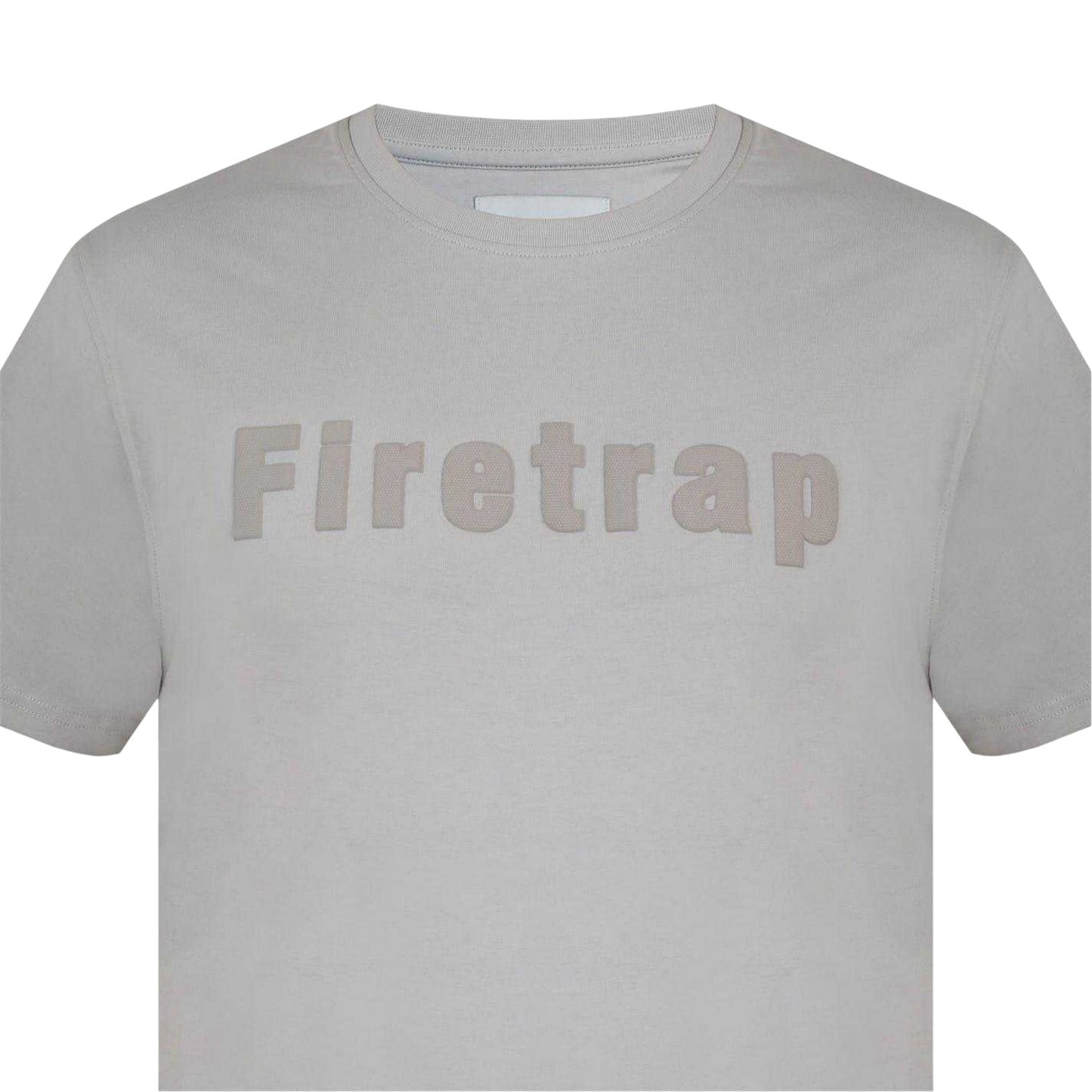 White Stone - Side - Firetrap Mens Logo Cotton T-Shirt