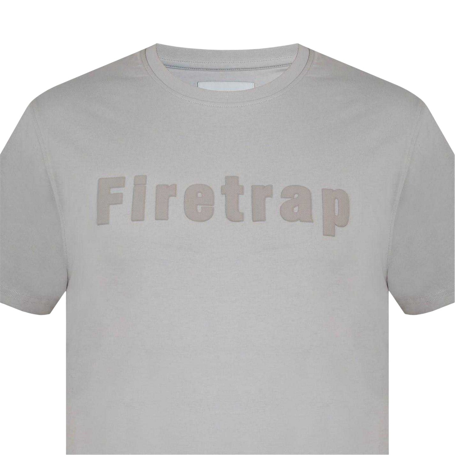 White Stone - Side - Firetrap Mens Logo Cotton T-Shirt