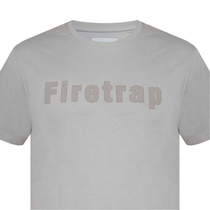 White Stone - Side - Firetrap Mens Logo Cotton T-Shirt