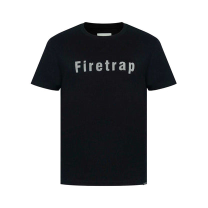 Black - Front - Firetrap Mens Logo Cotton T-Shirt