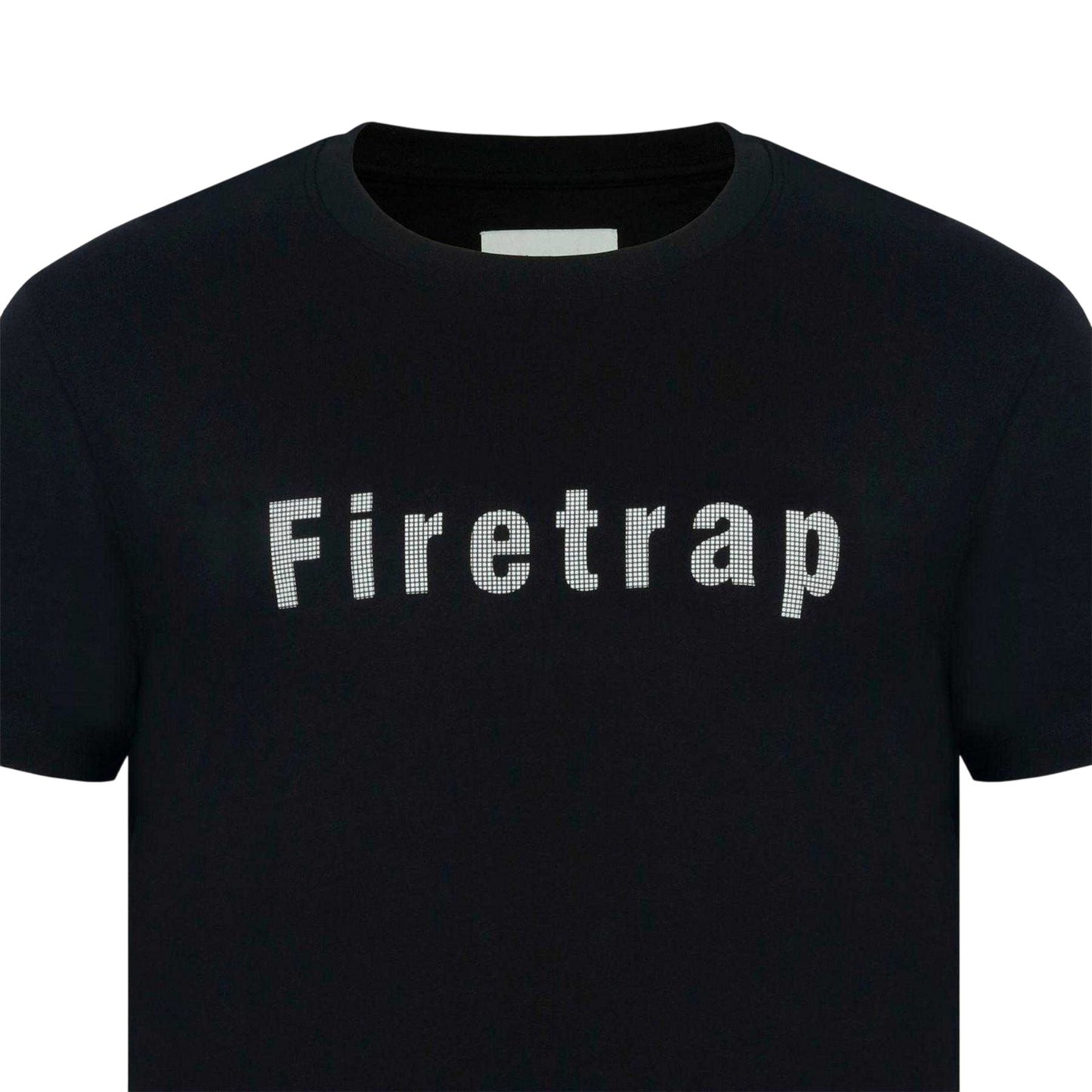 Black - Side - Firetrap Mens Logo Cotton T-Shirt