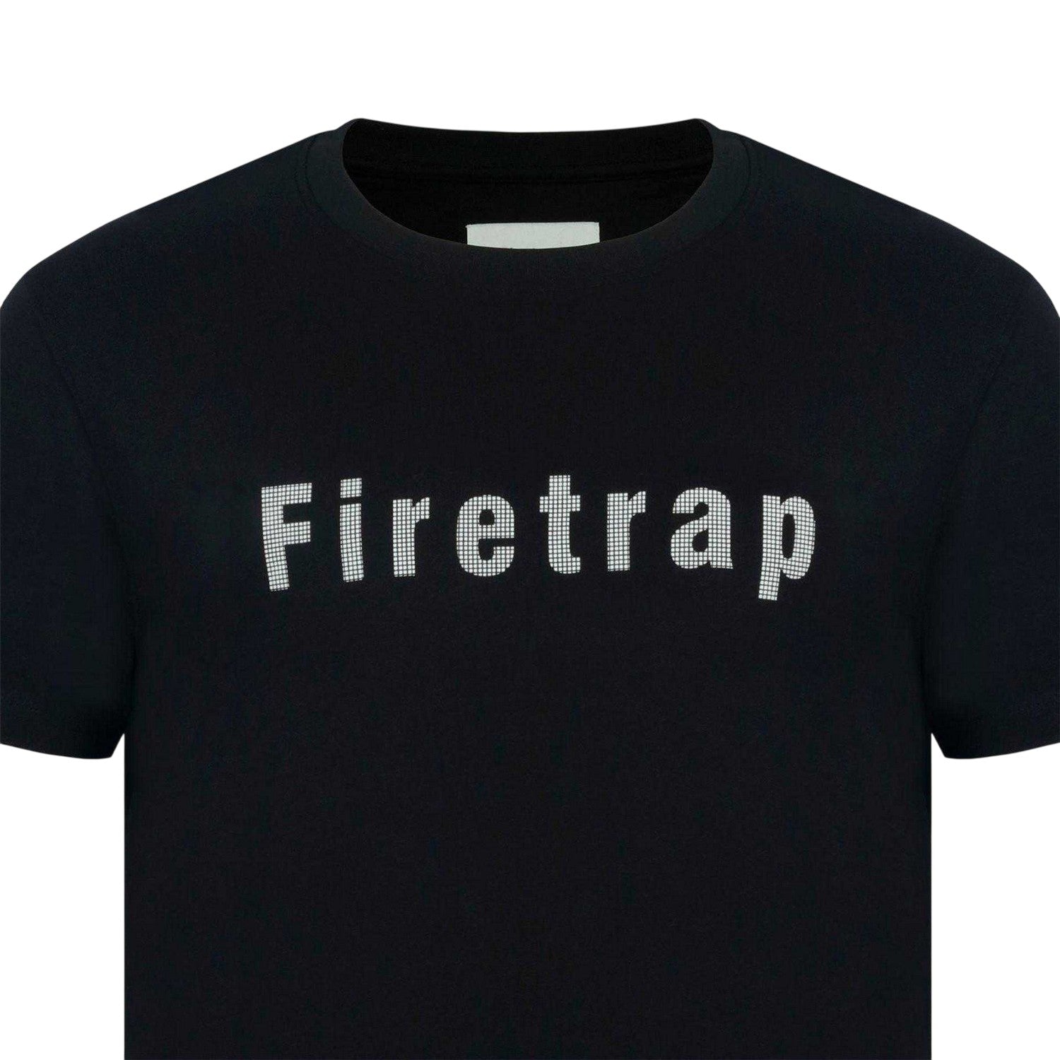 Black - Side - Firetrap Mens Logo Cotton T-Shirt