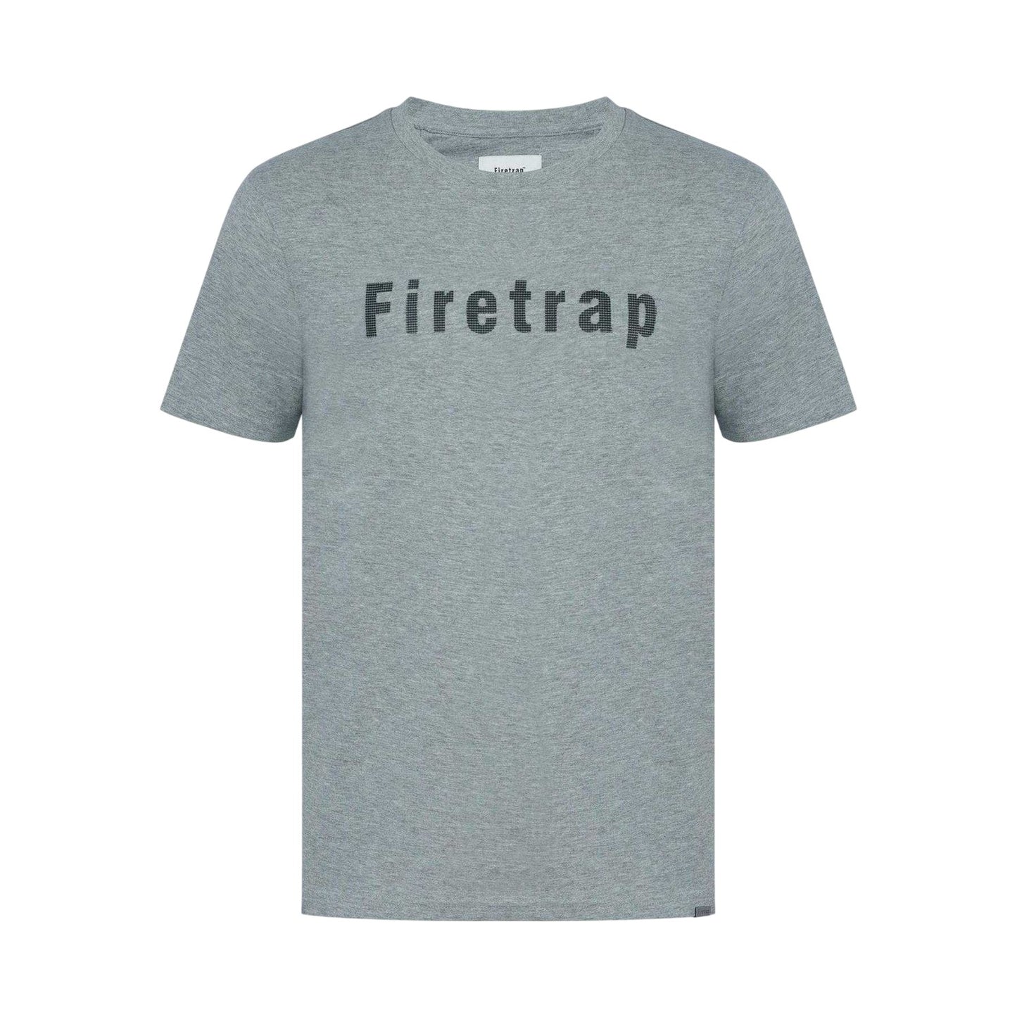 Dark Grey Marl - Front - Firetrap Mens Logo Cotton T-Shirt