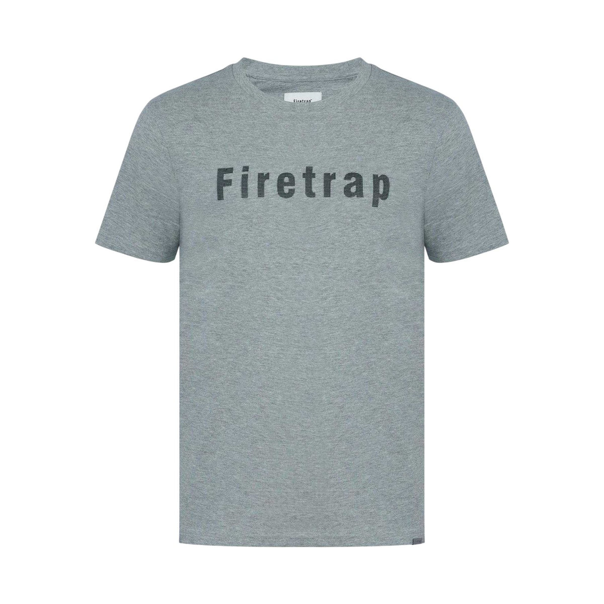 Dark Grey Marl - Front - Firetrap Mens Logo Cotton T-Shirt
