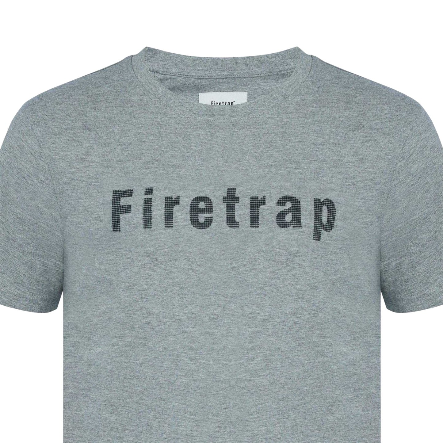Dark Grey Marl - Side - Firetrap Mens Logo Cotton T-Shirt