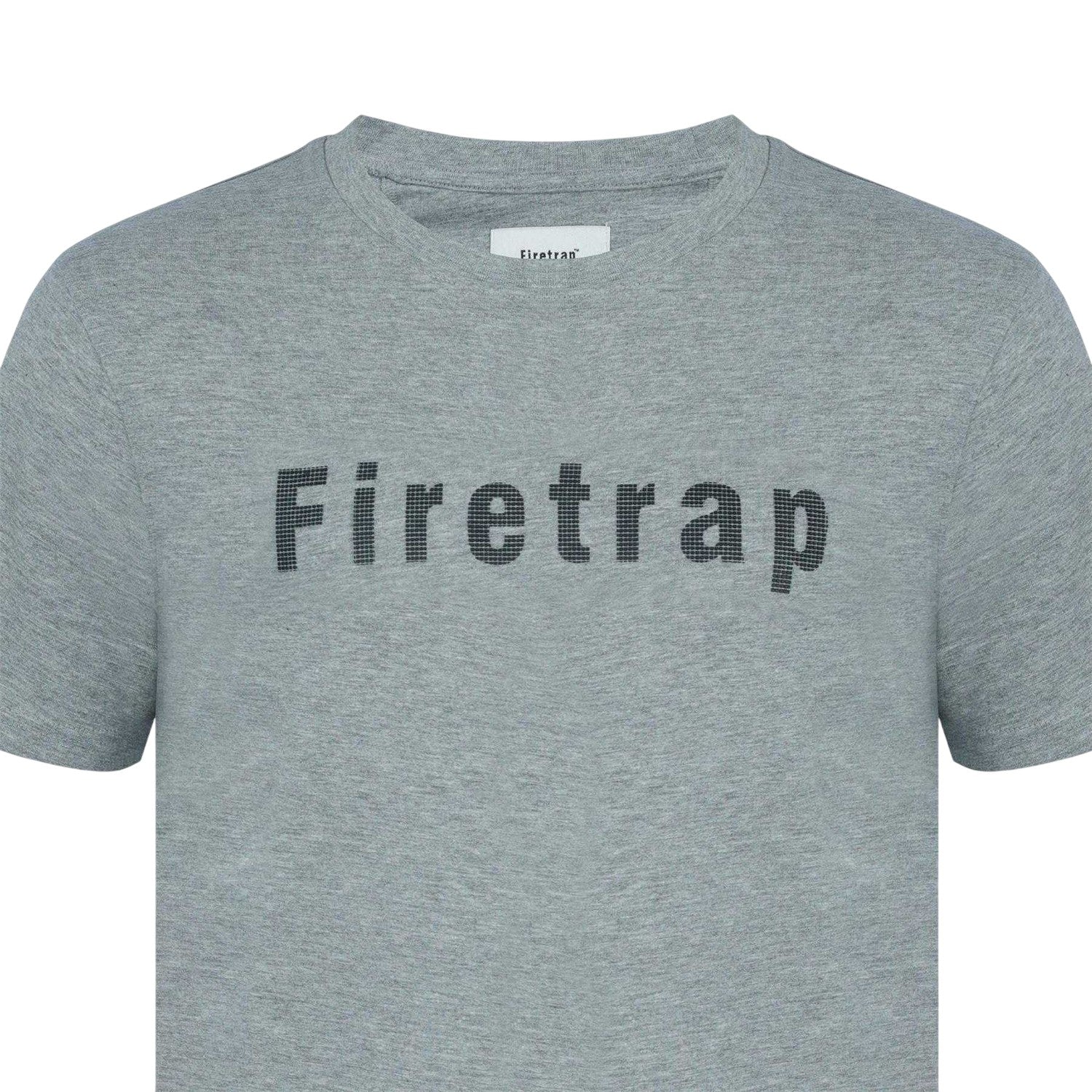 Dark Grey Marl - Side - Firetrap Mens Logo Cotton T-Shirt