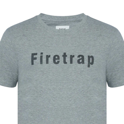 Dark Grey Marl - Side - Firetrap Mens Logo Cotton T-Shirt