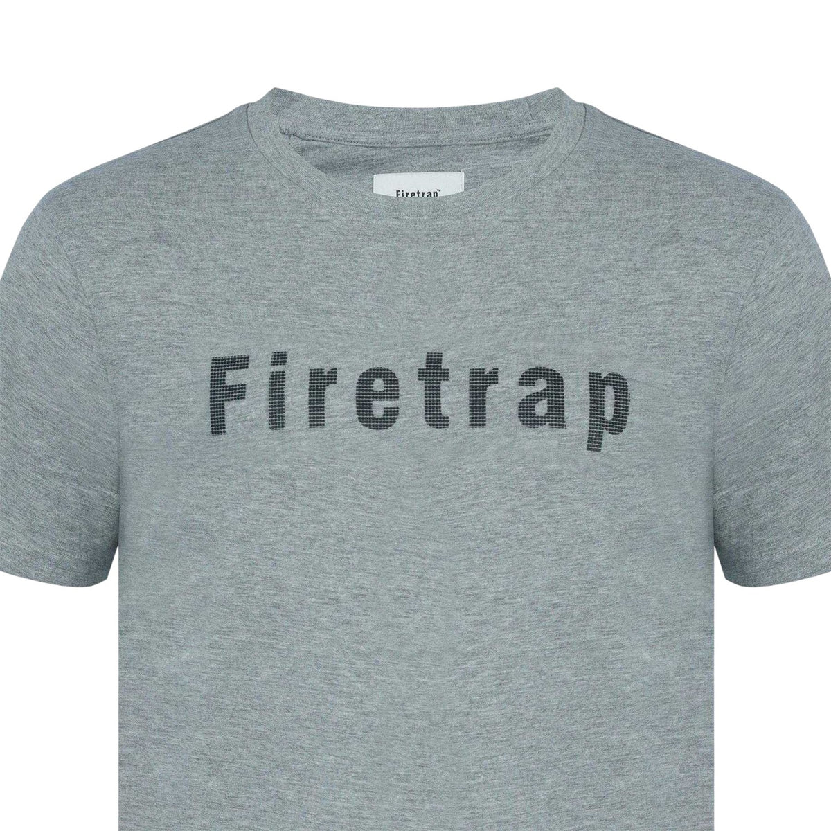 Dark Grey Marl - Side - Firetrap Mens Logo Cotton T-Shirt