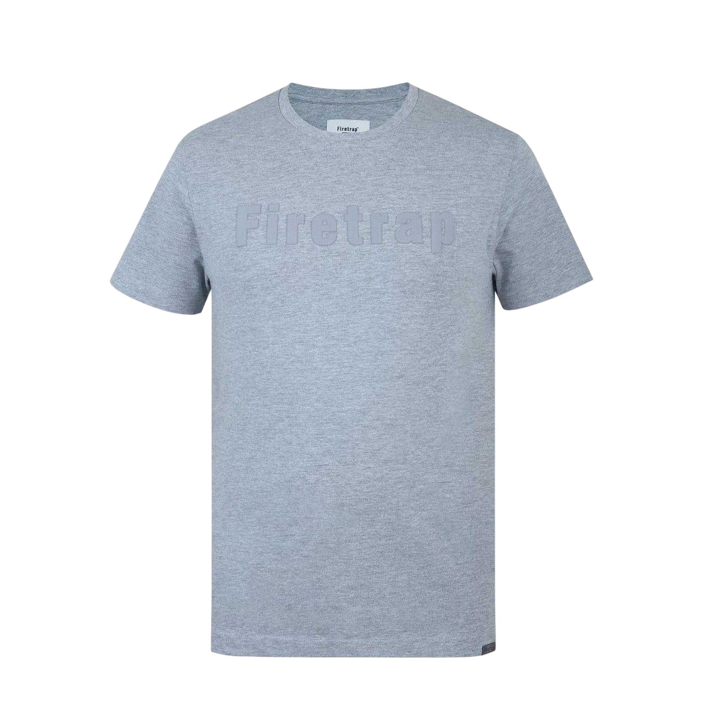 Grey Marl Marl - Front - Firetrap Mens Logo Cotton T-Shirt
