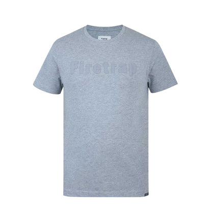 Grey Marl Marl - Front - Firetrap Mens Logo Cotton T-Shirt