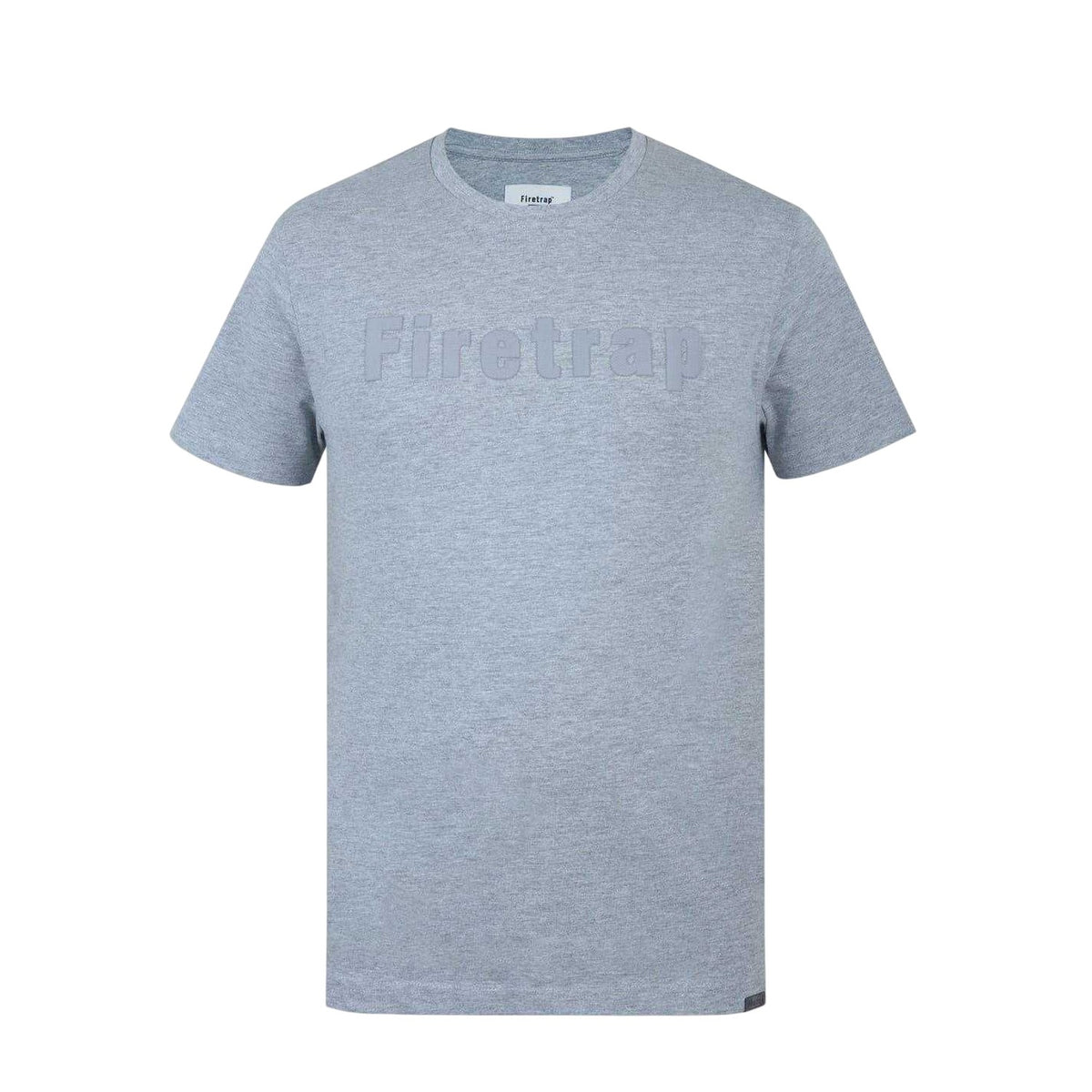 Grey Marl Marl - Front - Firetrap Mens Logo Cotton T-Shirt