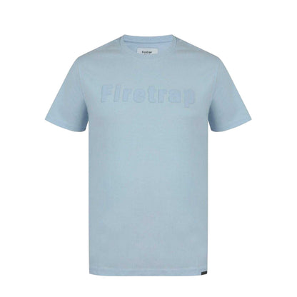 Baby Blue - Front - Firetrap Mens Logo Cotton T-Shirt