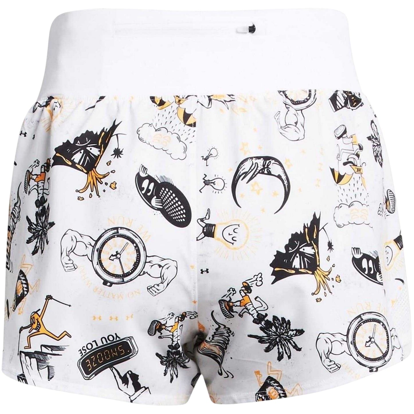 White - Back - Under Armour Womens-Ladies Graphic Print Running Shorts