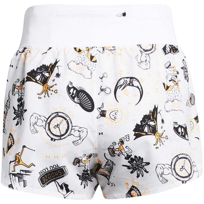 White - Back - Under Armour Womens-Ladies Graphic Print Running Shorts
