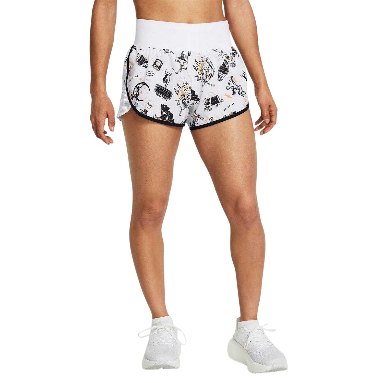White - Lifestyle - Under Armour Womens-Ladies Graphic Print Running Shorts