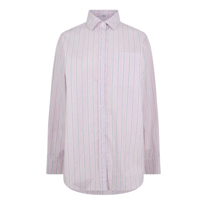 Pink - Front - Jack Wills Womens-Ladies Stripe Poplin Regular Long-Sleeved Shirt