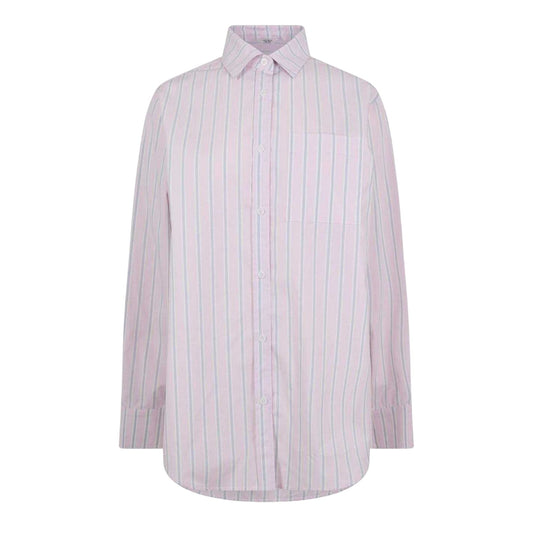 Pink - Front - Jack Wills Womens-Ladies Stripe Poplin Regular Long-Sleeved Shirt