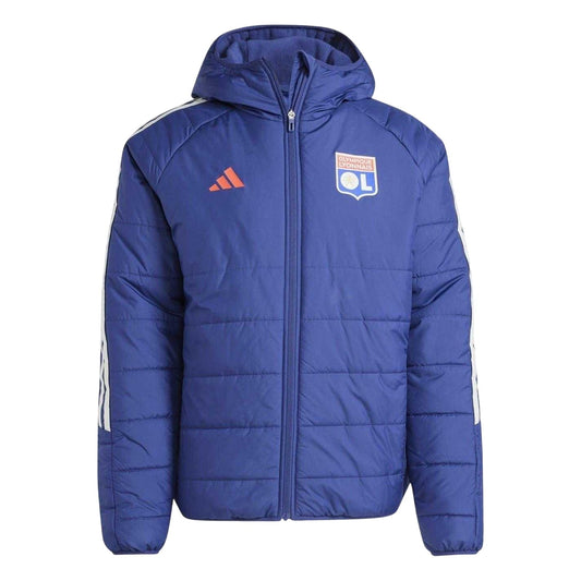 Indigo - Front - Adidas Mens Olympique Lyonnais Full Zip Snug Fit Jacket