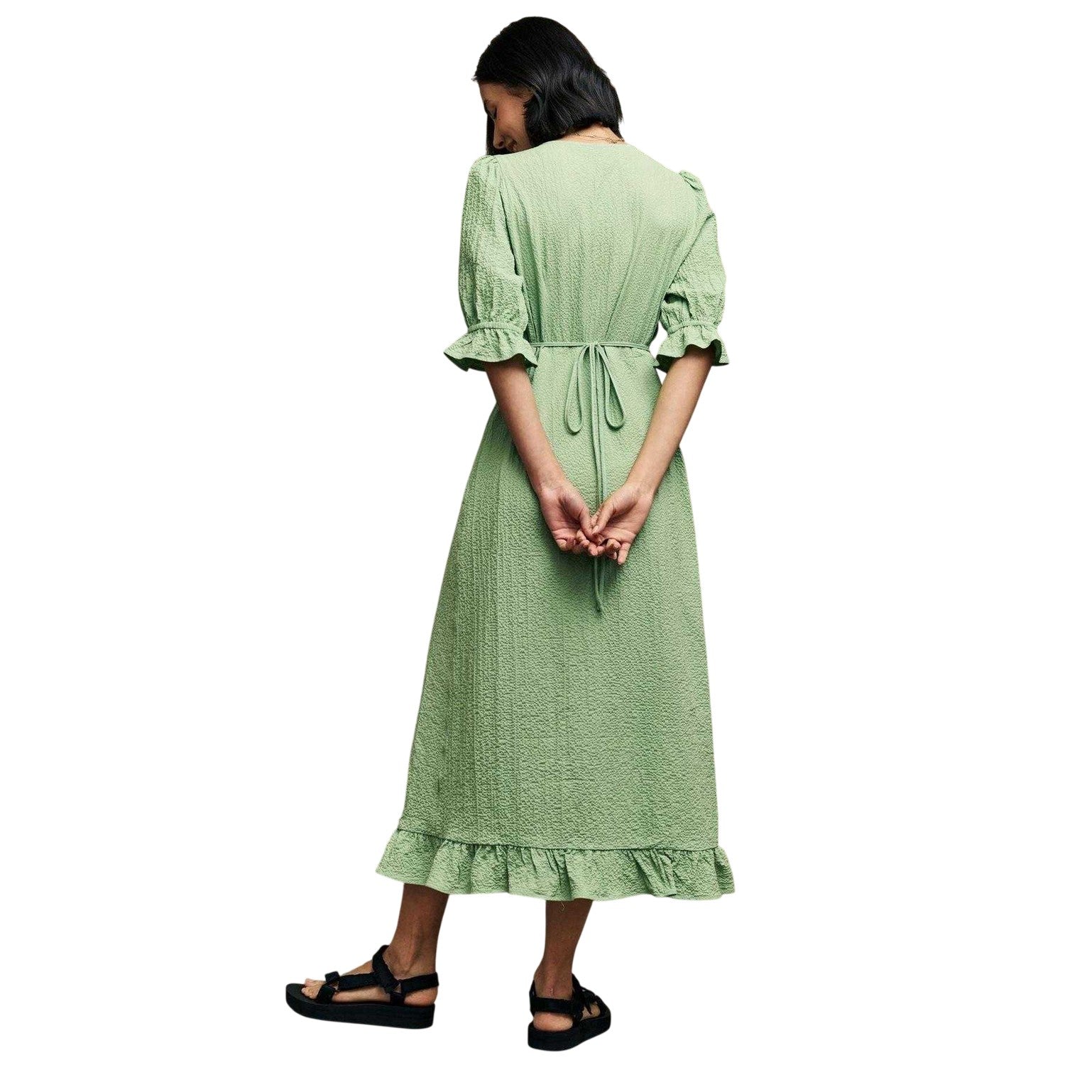 Sage - Back - Nobody´s Child Womens-Ladies Delilah Puff Sleeve Midi Dress