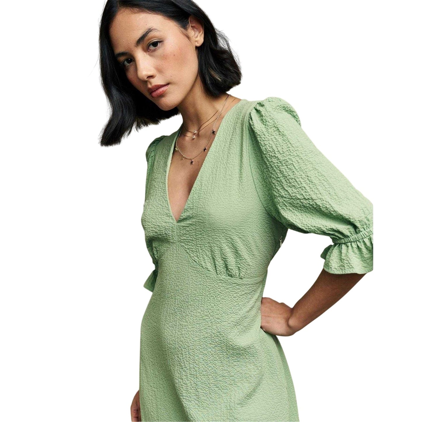 Sage - Side - Nobody´s Child Womens-Ladies Delilah Puff Sleeve Midi Dress