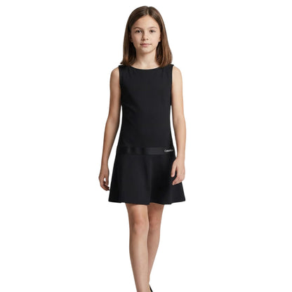 Black - Side - Calvin Klein Girls Punto Sleeveless Skater Dress