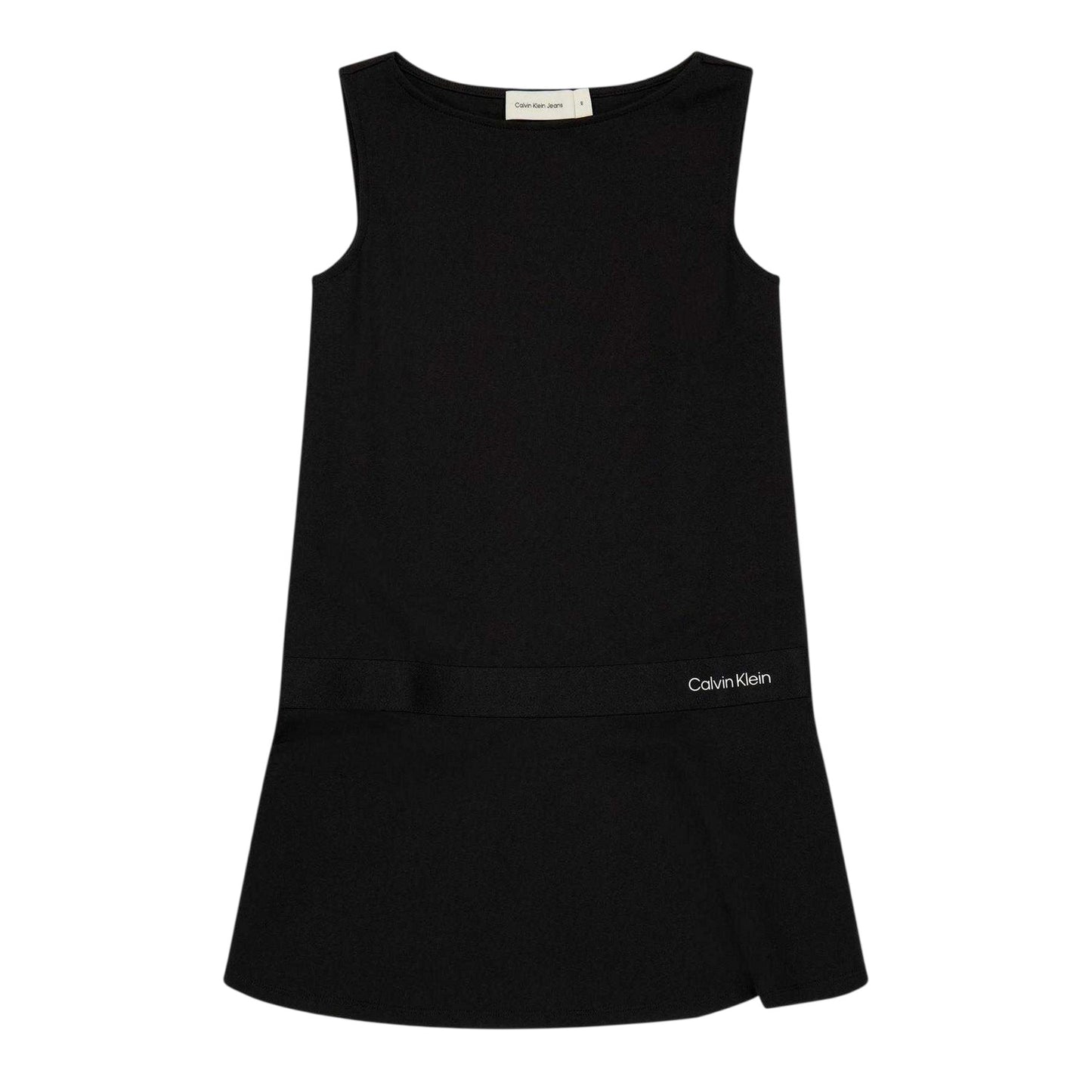 Black - Front - Calvin Klein Girls Punto Sleeveless Skater Dress