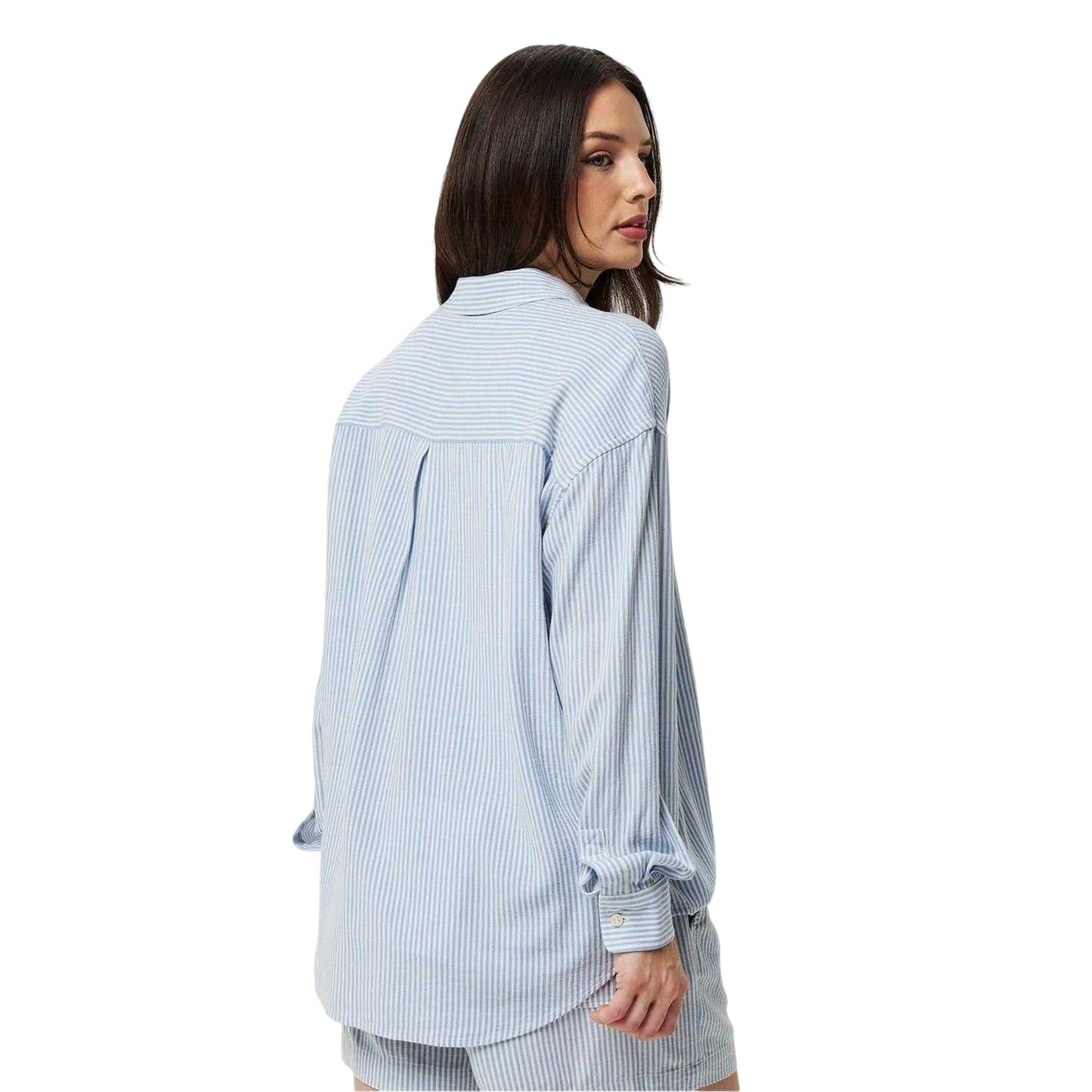 Blue - Back - Jack Wills Womens-Ladies Striped Linen Oversized Shirt