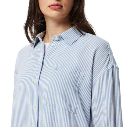 Blue - Side - Jack Wills Womens-Ladies Striped Linen Oversized Shirt